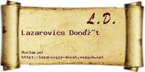 Lazarovics Donát névjegykártya