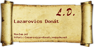 Lazarovics Donát névjegykártya